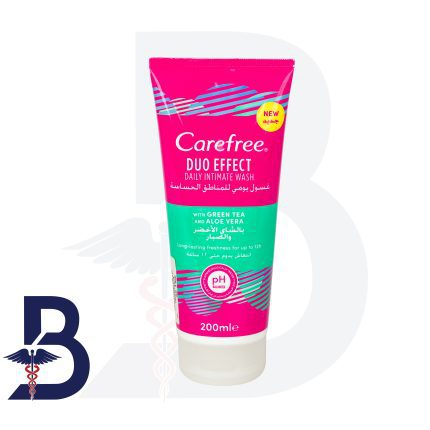 CAREFREE DUO EFFECT WITH GREEN TEA AND ALOEVERA DAILY INTIMATE WASH 200 ML