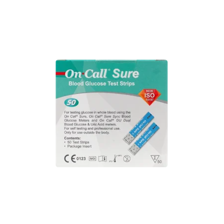 ON CALL SURE BLOOD GLUCOSE TEST 50 STRIPS