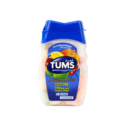TUMS EXTRA ASSORT FRUITS CHEWABLE 48-TABS
