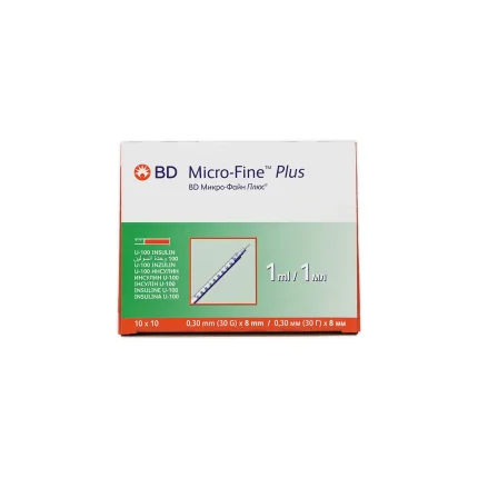 BD INSULIN SYRINGE 1 ML 30 G [1X10X100] 8 MM